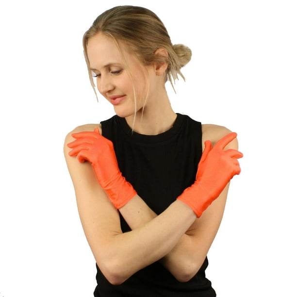 Ivory/Black/Pink Satin Gloves Wedding/evening 15" Ivory/Black/Pink Satin Gloves Wedding/evening 15"